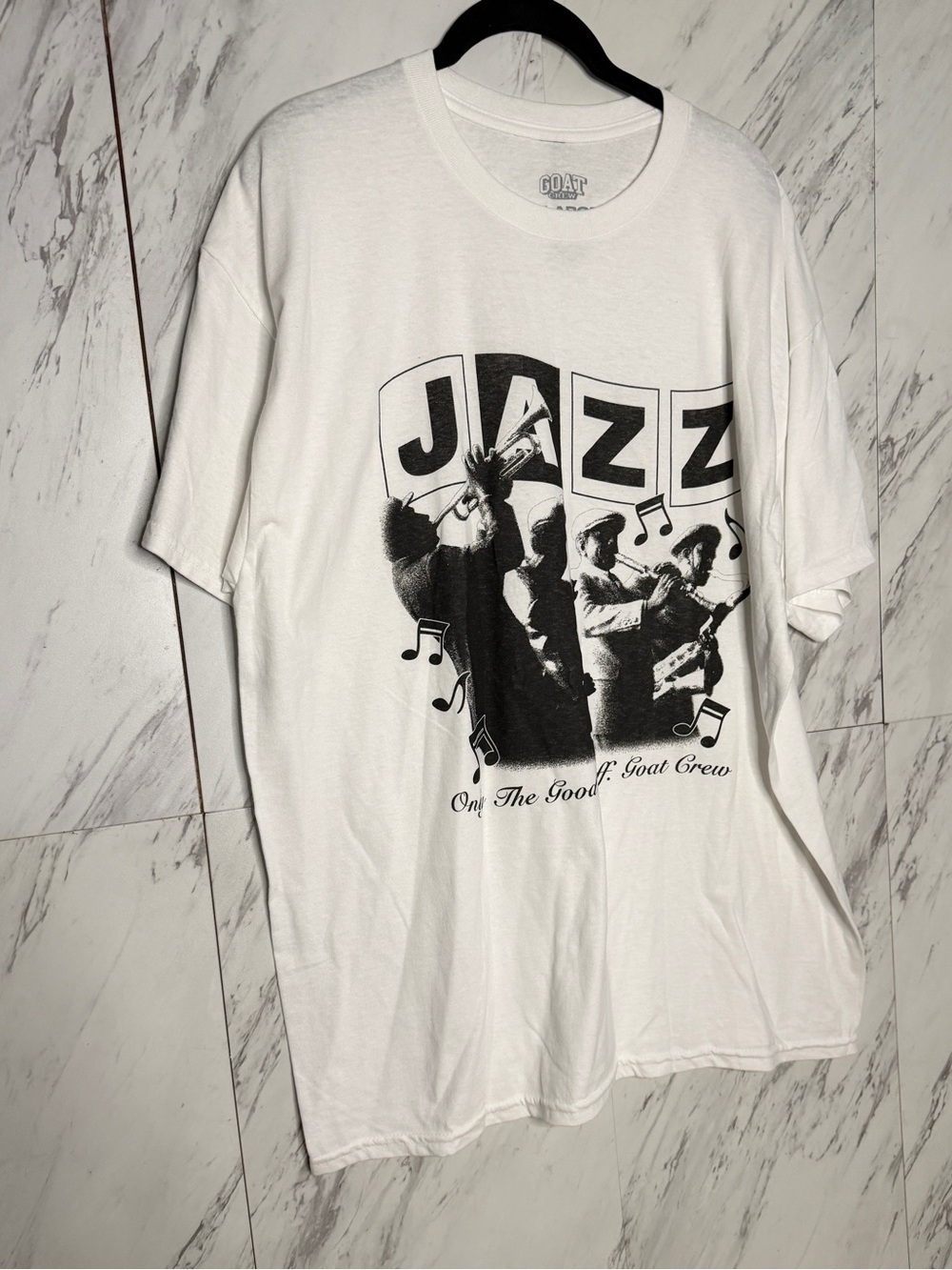 Bundle (2) GOAT Crew Retro Music Graphic Tees: Jazz + You Can't Fake The Funk XL